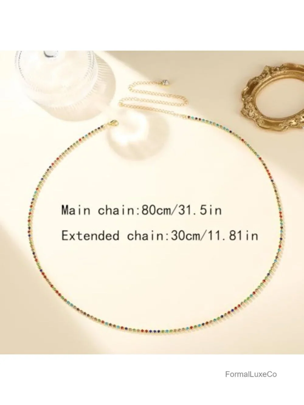 Two-Piece Rhinestone Chain Belts Set – Adjustable Crystal Body Chain for Dresses